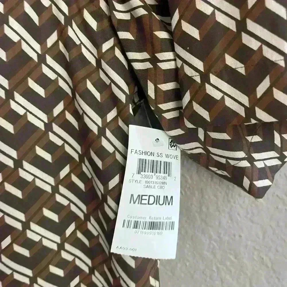 NWT Alfani Short Sleeve Men's Geometric-Print Shirt Size M - Picture 4 of 8